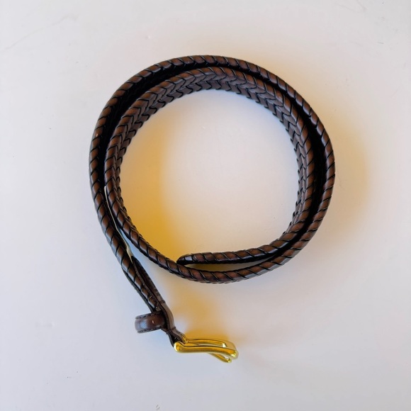 Fossil Brown Maddox Braided Leather Belt with Gold Buckle size 38 - Picture 5 of 10